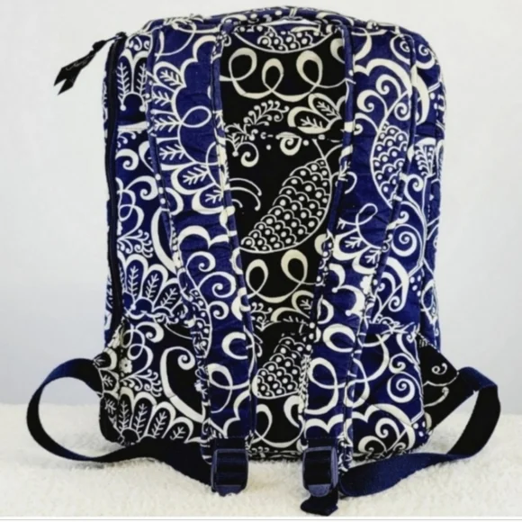 VERA BRADLEY Twirly Birds Navy Blue Laptop Backpack - Picture 3 of 12